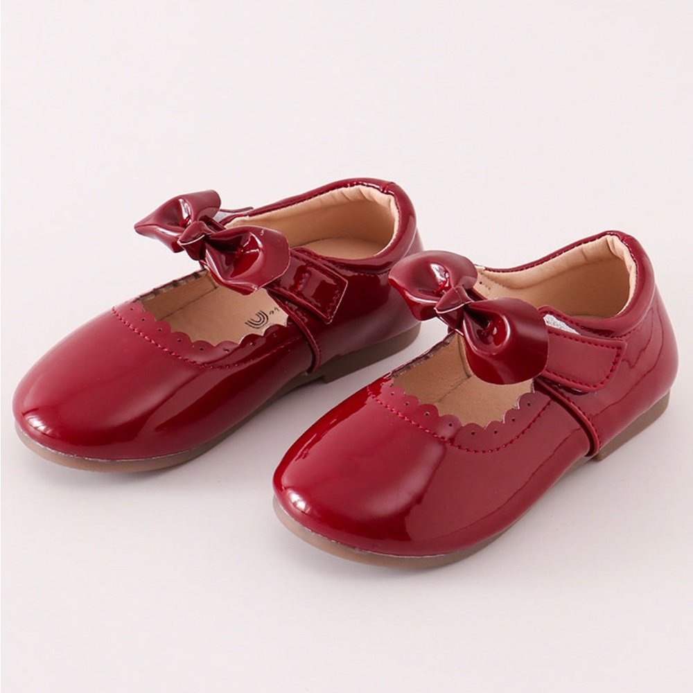 Boutique Abby & Evie Little girls Maroon Patent Mary Jane Party Shoes US 6-13